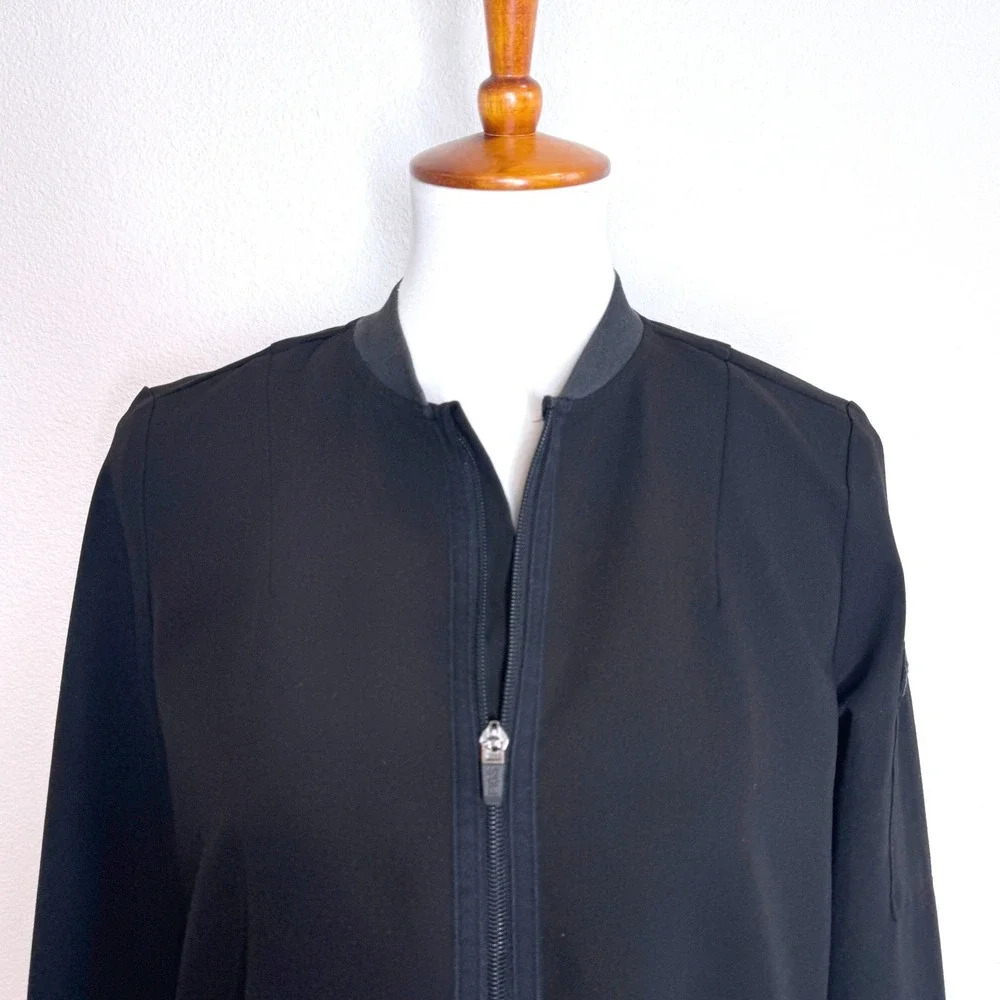 FIGS Bellery Jacket‎ Scrubs XS Black Bomber Style Medical Nurse Doctor Workwear